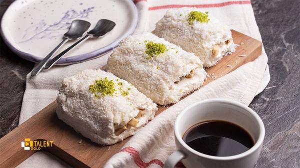 طرز تهیه سارای سارماسی نارگیلی؛ دسر لطیف و خوشمزه ترکی طرز تهیه سارای سارماسی نارگیلی؛ دسر لطیف و خوشمزه ترکی